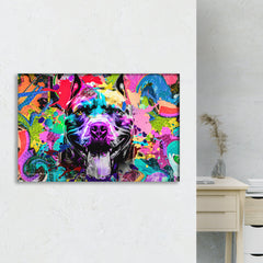 Pittbul Dog Canvas Wall Art