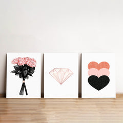 Flower, Diamond & Heart