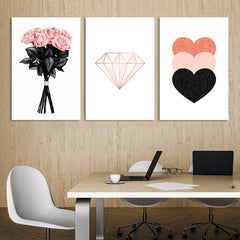 Flower, Diamond & Heart