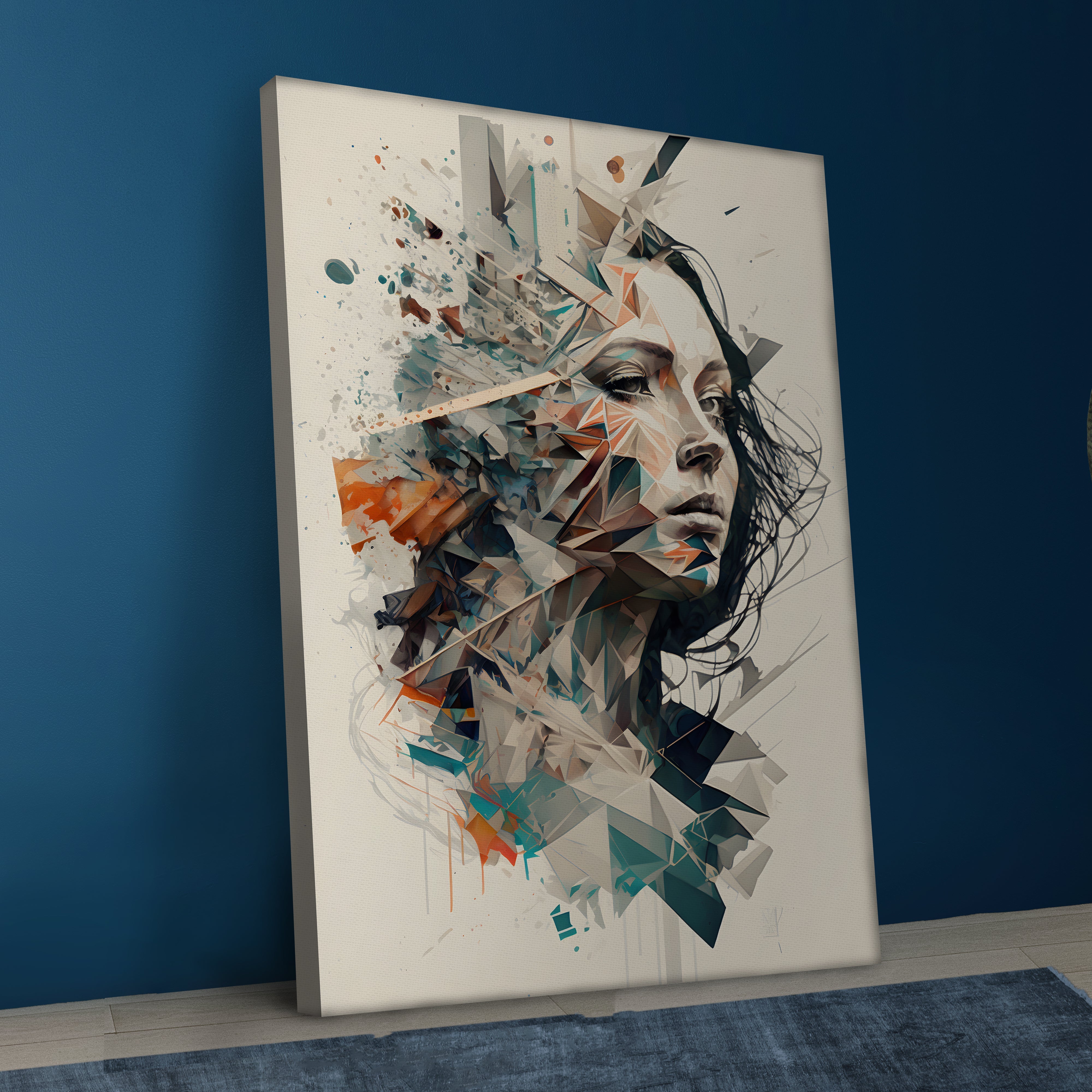 Portrait Face Canvas Abstract Art.