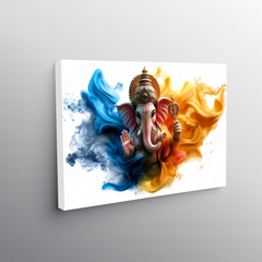 Dual Aura Ganesha Canvas Wall Art – Balance of Energy & Blessings
