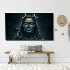 Mystic Shiva Portrait Canvas Wall Art – Divine Focus & Inner Power