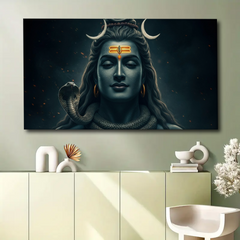 Mystic Shiva Portrait Canvas Wall Art – Divine Focus & Inner Power