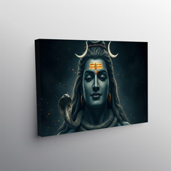 Mystic Shiva Portrait Canvas Wall Art – Divine Focus & Inner Power