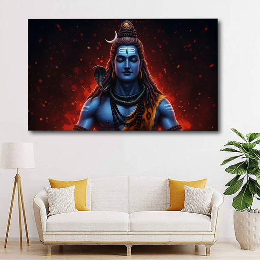 Fierce Shiva Energy Canvas Wall Art – Flame of the Destroyer
