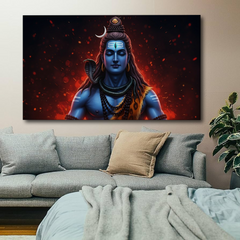 Fierce Shiva Energy Canvas Wall Art – Flame of the Destroyer