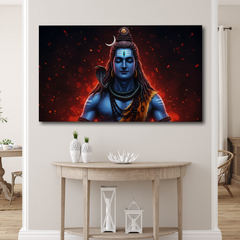 Fierce Shiva Energy Canvas Wall Art – Flame of the Destroyer