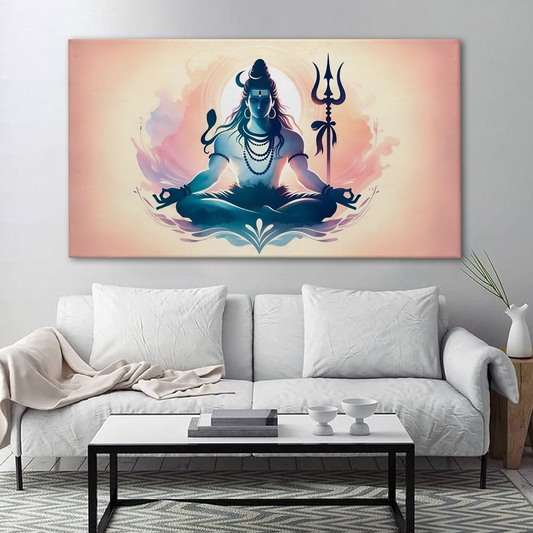 Meditative Shiva Canvas Wall Art – Peaceful Energy for Modern Interiors
