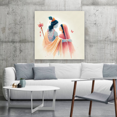 Radha Krishna Minimalist Canvas Wall Art Prints – Subtle Home Decor