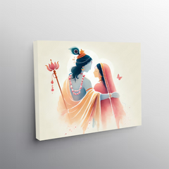 Radha Krishna Minimalist Canvas Wall Art Prints – Subtle Home Decor