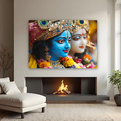 Radha Krishna Traditional Canvas Wall Art Prints – Devotional Home Décor