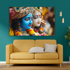 Radha Krishna Traditional Canvas Wall Art Prints – Devotional Home Décor