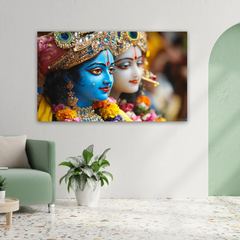 Radha Krishna Traditional Canvas Wall Art Prints – Devotional Home Décor