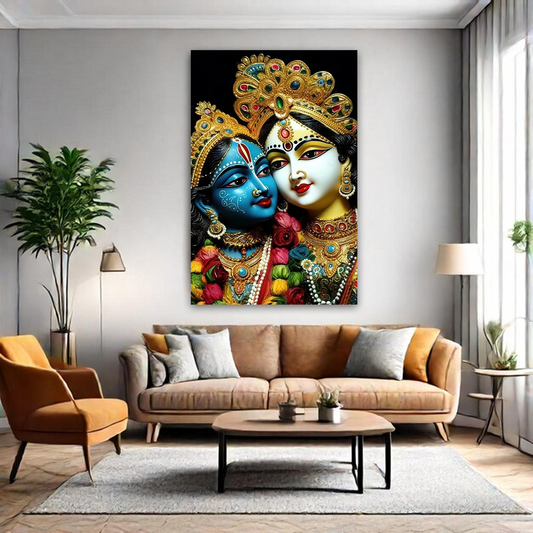 Radha Krishna Royal Canvas Wall Art Prints – Majestic Home Décor