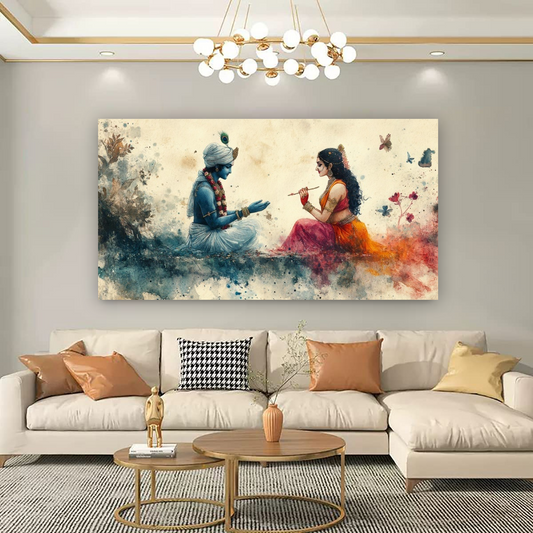 Radha Krishna Divine Love Canvas Wall Art Prints – Spiritual Home Décor