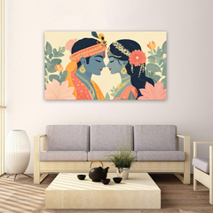 Radha Krishna Minimalist Canvas Wall Art Prints – Modern Home Décor