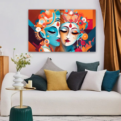 Radha Krishna Modern Abstract Canvas Wall Art Prints – Vibrant Home Décor