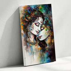 Radha Krishna Abstract Canvas Wall Art Prints – Contemporary Home Decor