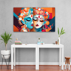 Radha Krishna Modern Abstract Canvas Wall Art Prints – Vibrant Home Décor