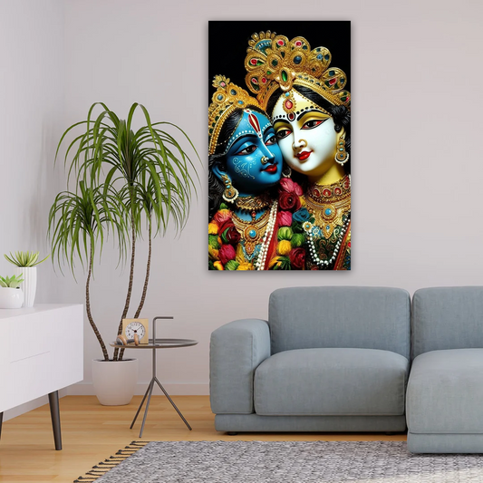 Radha Krishna Royal Canvas Wall Art Prints – Majestic Home Décor