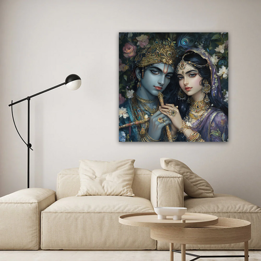 Radha Krishna Royal Canvas Wall Art Prints – Majestic Home Décor